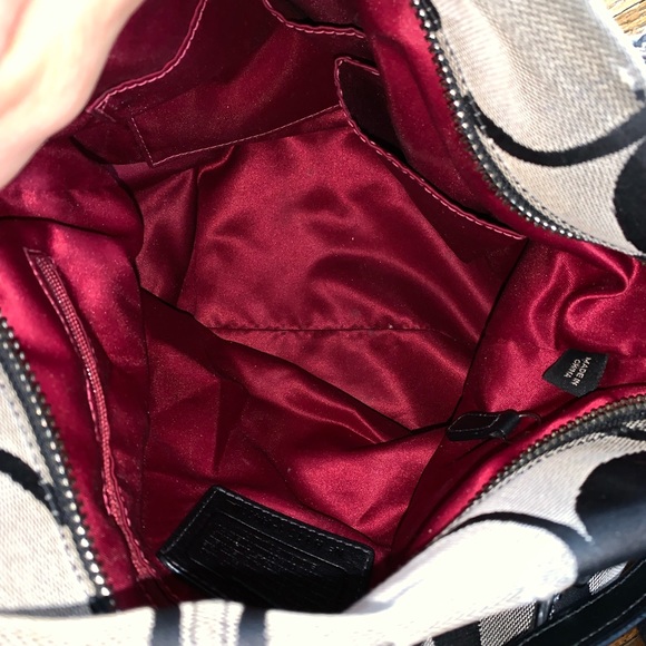Coach Handbag Purse w/ Strap Grey Red Lining - Picture 4 of 8